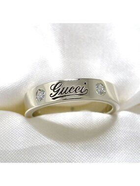Gucci Icon Print Diamond Ring 18k White Gold List
